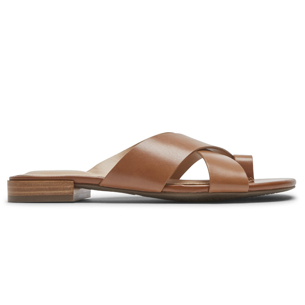 Sandalias Rockport Mujer Mexico - Total Motion Zosia Toe Marrom - CWHET7841